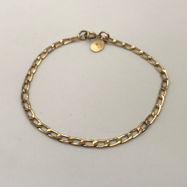 sterling silver 8" gold plated chain link bracelet ***AS IS***