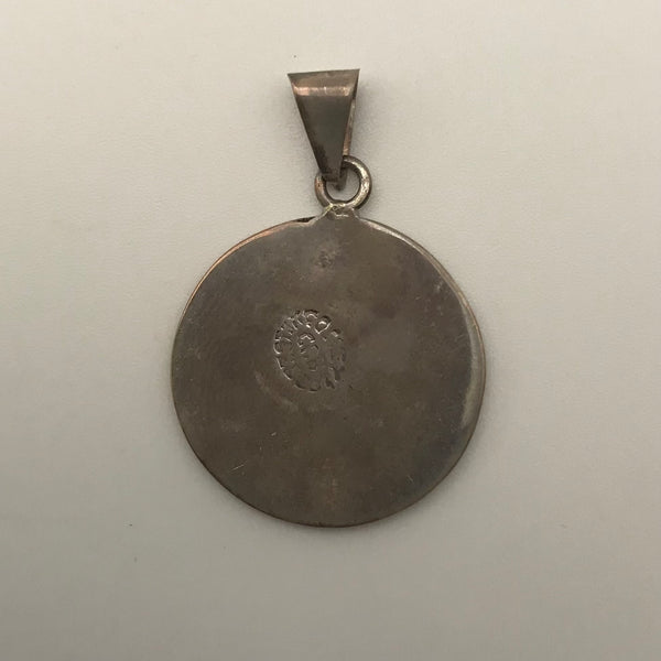 sterling silver NOS bird chip turquoise pendant