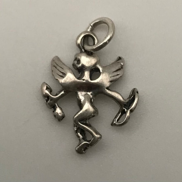 sterling silver small Cupid cherub charm pendant