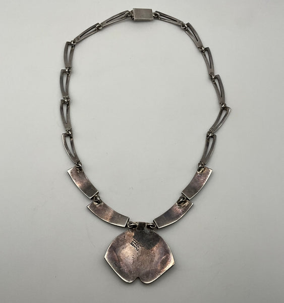 sterling silver sodalite malachite necklace