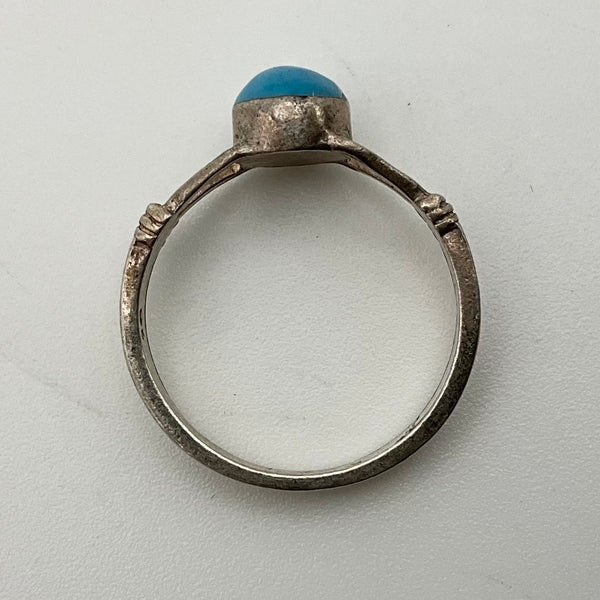 size 6 sterling silver synthetic turquoise ring