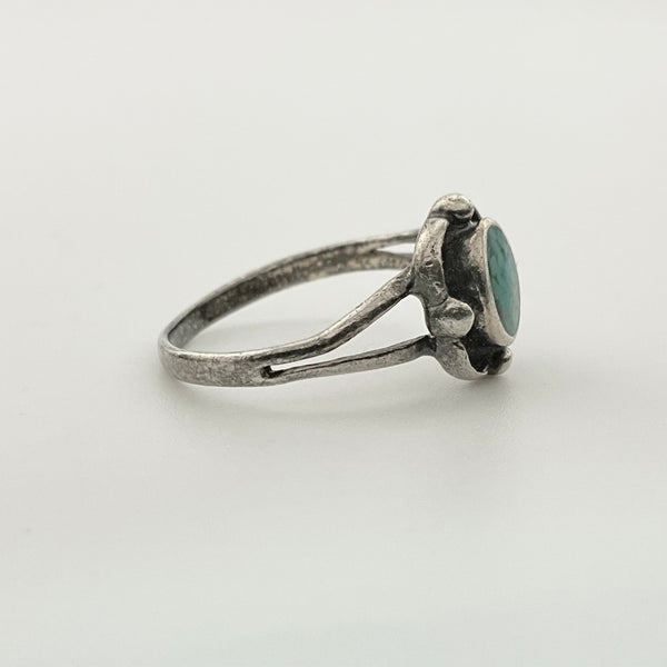 size 7.5 sterling silver crushed turquoise ring