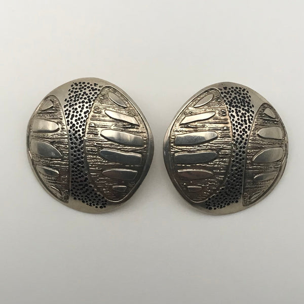 sterling silver artisan abstract post earrings