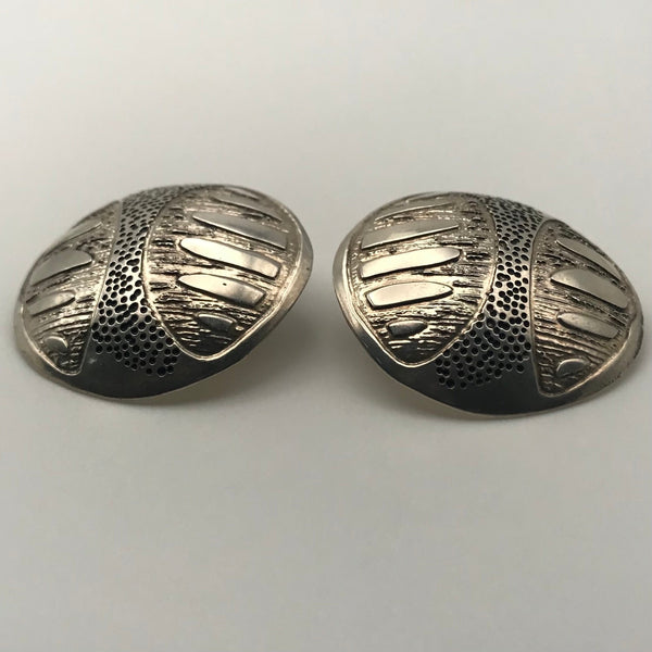 sterling silver artisan abstract post earrings