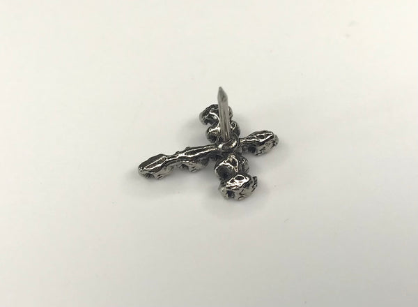 NOS 1990s small skull cross novelty pin pin-back
