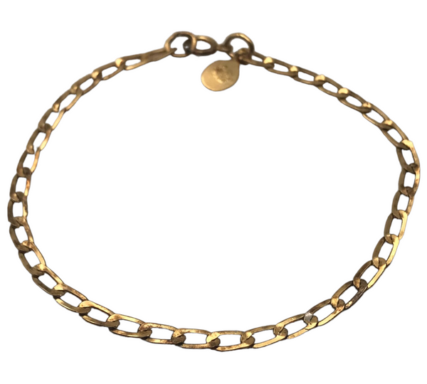 sterling silver 8" gold plated chain link bracelet ***AS IS***