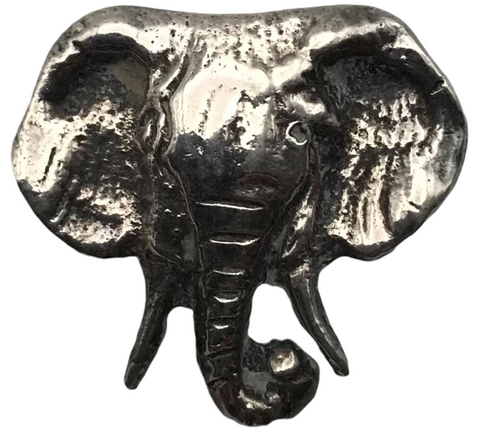sterling silver elephant head brooch pin