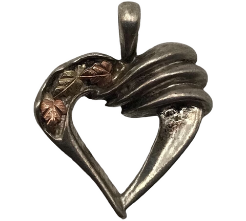 sterling silver 12k gold heart pendant