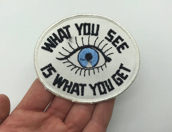 new old stock 'what you see is what you get' vintage embroidered patch