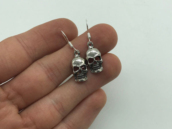 vintage NOS novelty skull dangle earrings