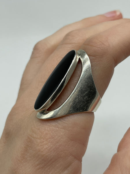 sterling silver synthetic onyx ring