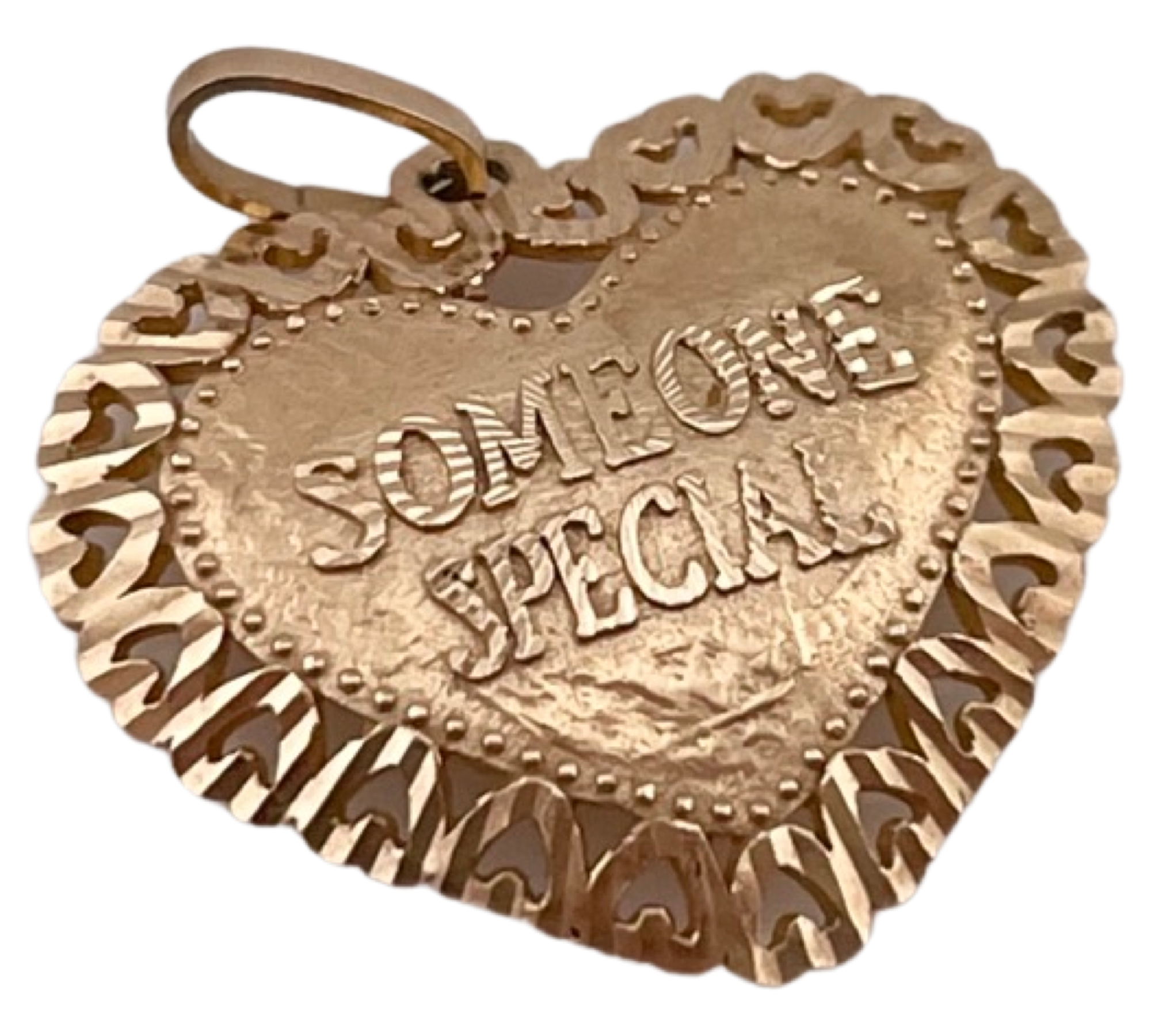 14k gold "Someone Special" heart charm pendant