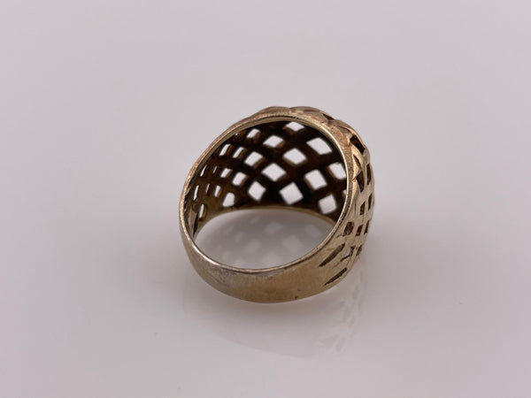 size 7 sterling silver gold plated woven design ring