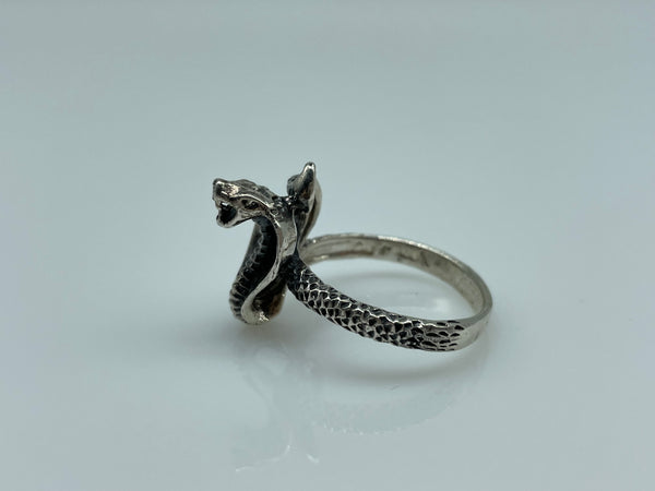 sterling silver cobra snake ring