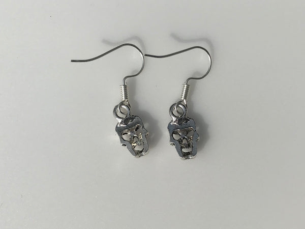 vintage NOS novelty small skull fang dangle earrings