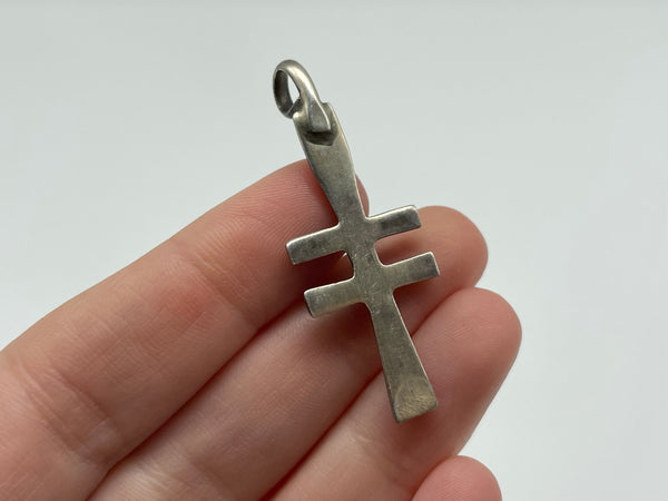 sterling silver dragonfly cross pendant