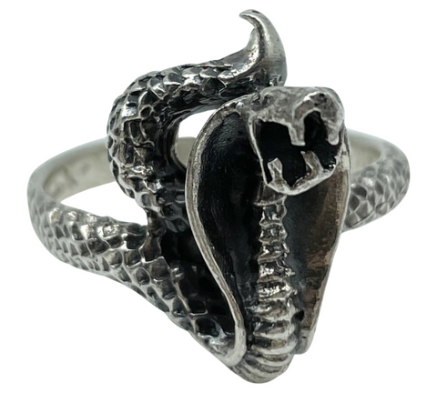 sterling silver cobra snake ring