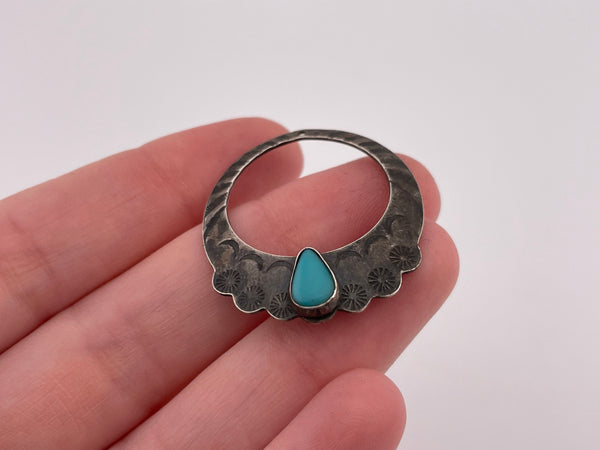 sterling silver synthetic turquoise pendant