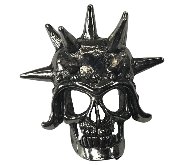NOS 1990s skull spike helmet novelty pin pin-back