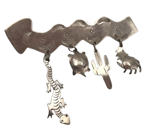 sterling silver southwest brooch pin vintage