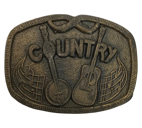 vintage "Country" music guitar banjo novelty belt buckle