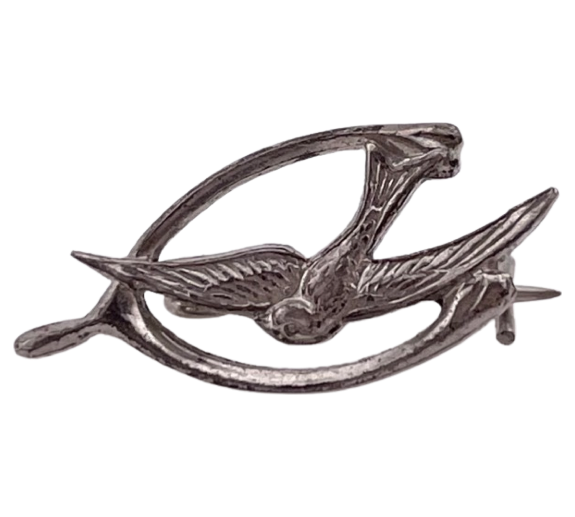 sterling silver petite bird wishbone pin brooch
