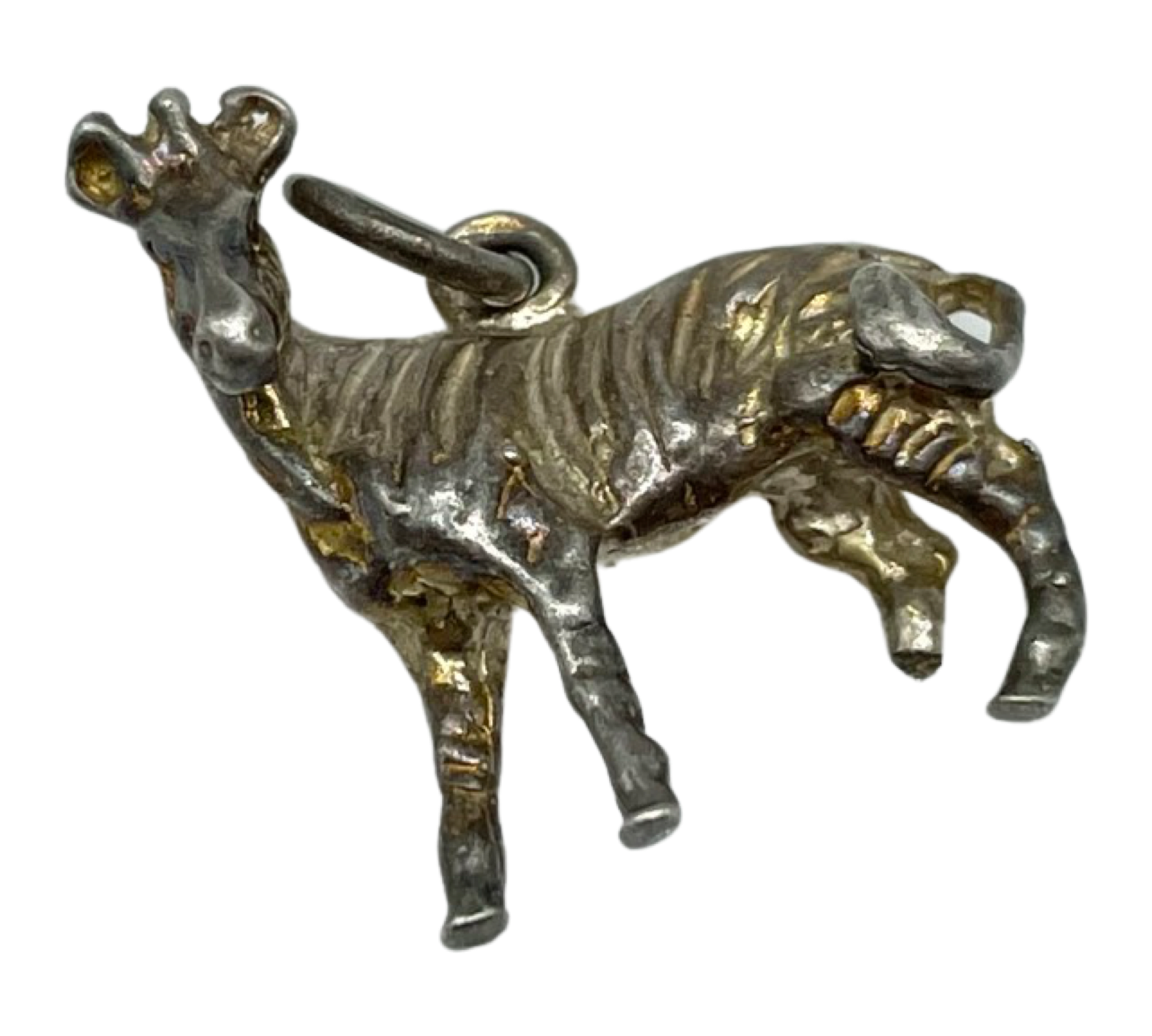 sterling silver petite 3D zebra charm pendant **AS IS**