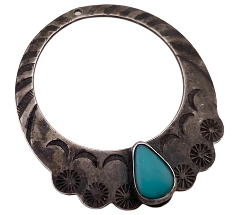 sterling silver synthetic turquoise pendant