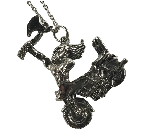NOS G&S 1980s motorcycle axe man novelty pendant necklace
