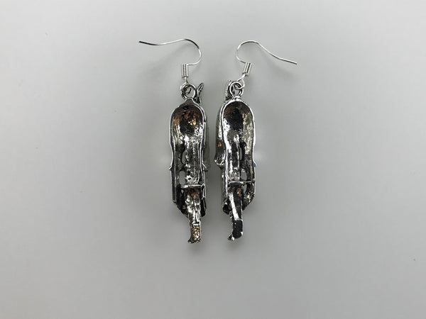 NOS novelty skull knife vintage dangle earrings