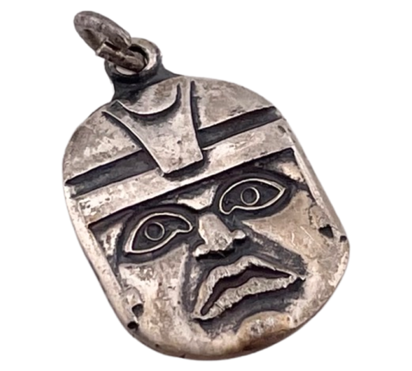 sterling silver face pendant