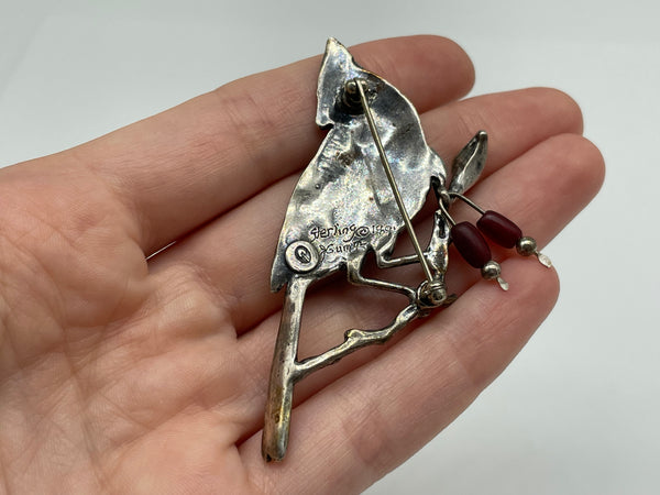 sterling silver Judie Gumm bird pin brooch