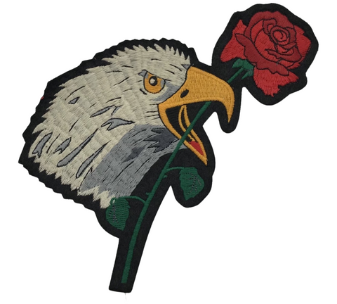new old stock eagle rose vintage embroidered patch