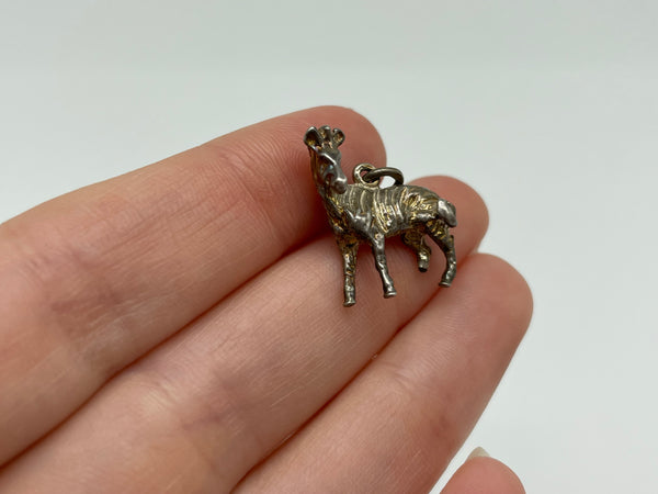 sterling silver petite 3D zebra charm pendant **AS IS**