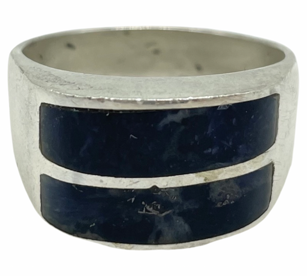 size 10.75 sterling silver chunky sodalite ring