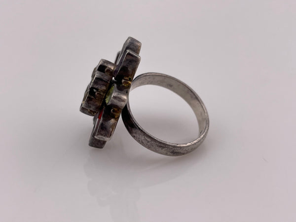 size 8.25 sterling silver multi-gemstone ring