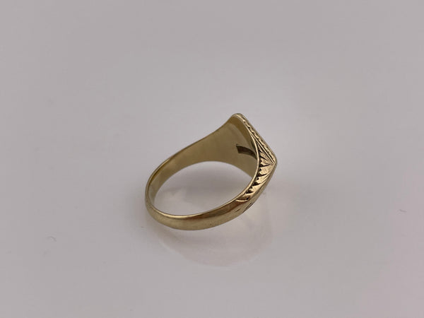 size 6 10k gold "JHL" engraved initial monogram ring