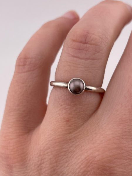 size 6.25 sterling silver pearl ring