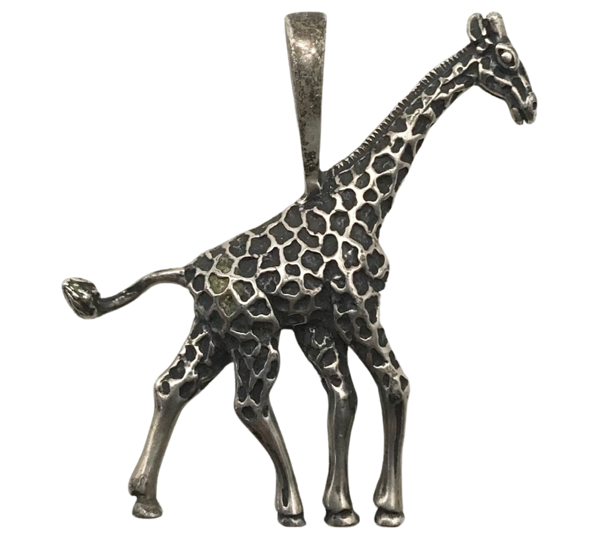 sterling silver giraffe vintage pendant