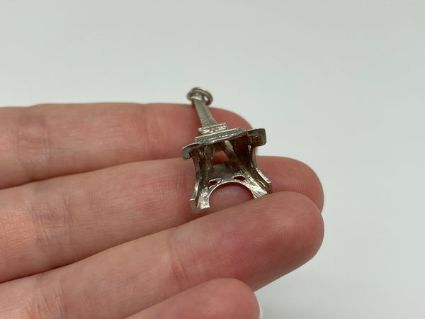 sterling silver 3D Eiffel Tower pendant