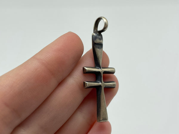 sterling silver dragonfly cross pendant
