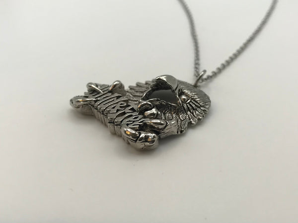 NOS G&S 1980s 'Wild & Free' eagle novelty pendant necklace