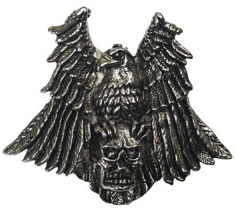 NOS 1980s eagle on skull novelty pin pin-back