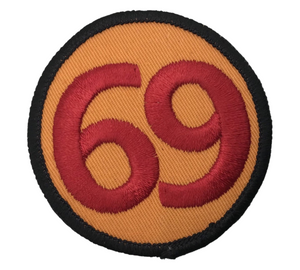 new old stock "69" number vintage embroidered patch