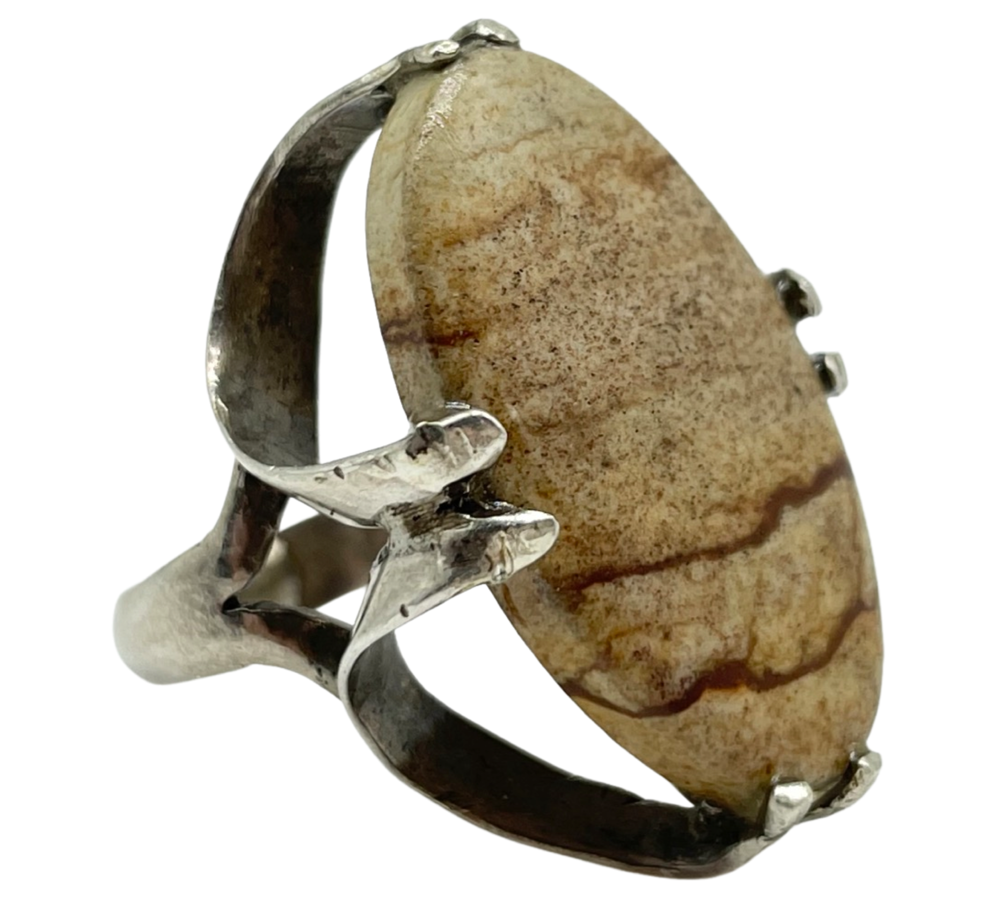 size 6.75 sterling silver jasper ring **AS IS**