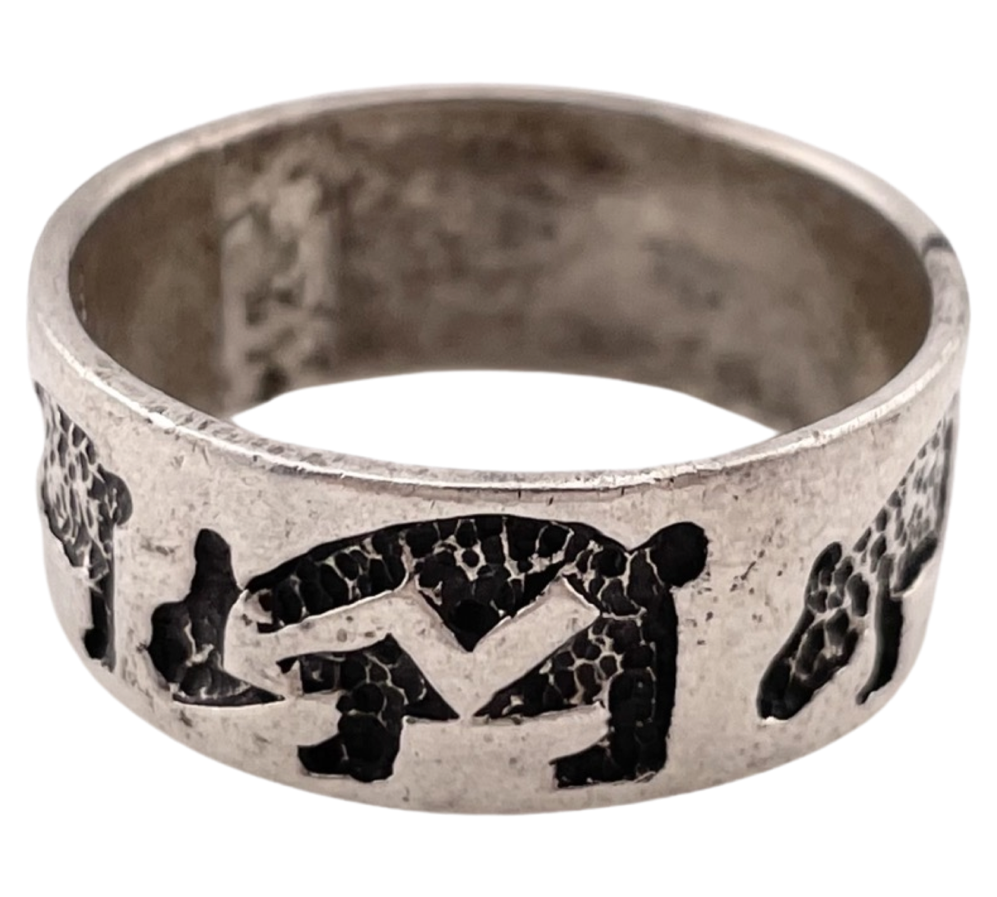 size 11.75 sterling silver bear band ring
